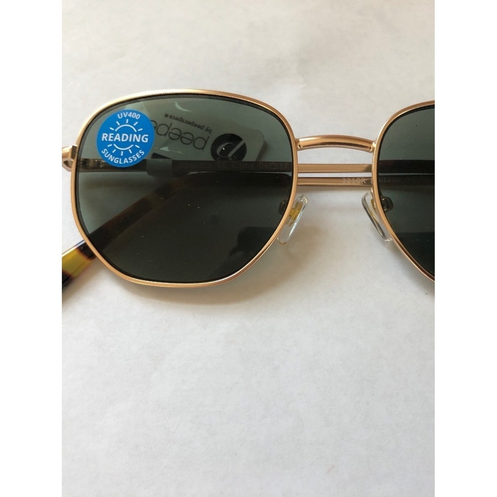 New Peepers Positano Reader Sunglasses Gold Aviator +2.50